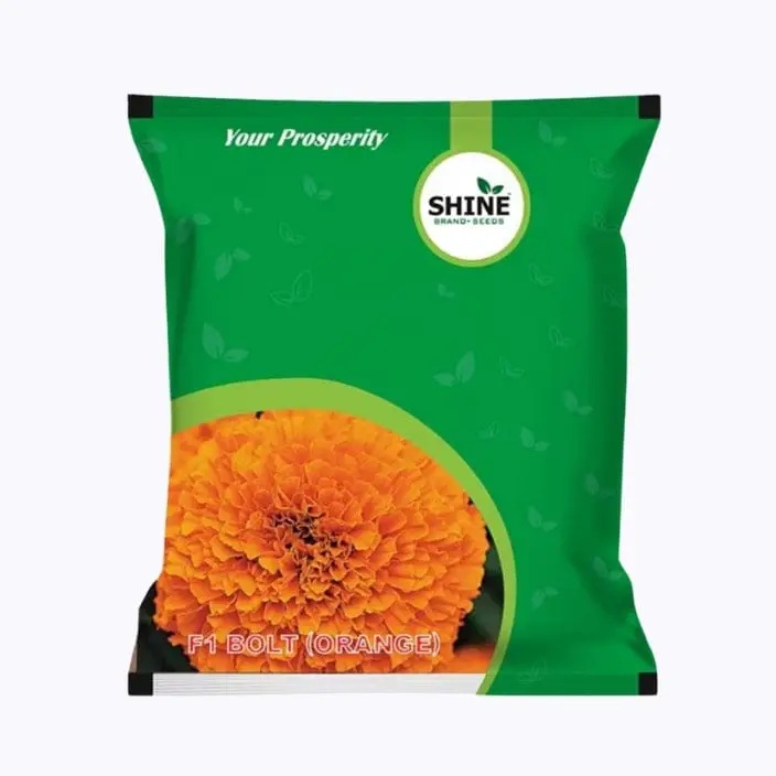 Marigold Bolt Orange F1 Hybrid Shine Brand Seeds, Flower Seeds, Good Keeping Quality (1000 Seeds x 25 Qty)
